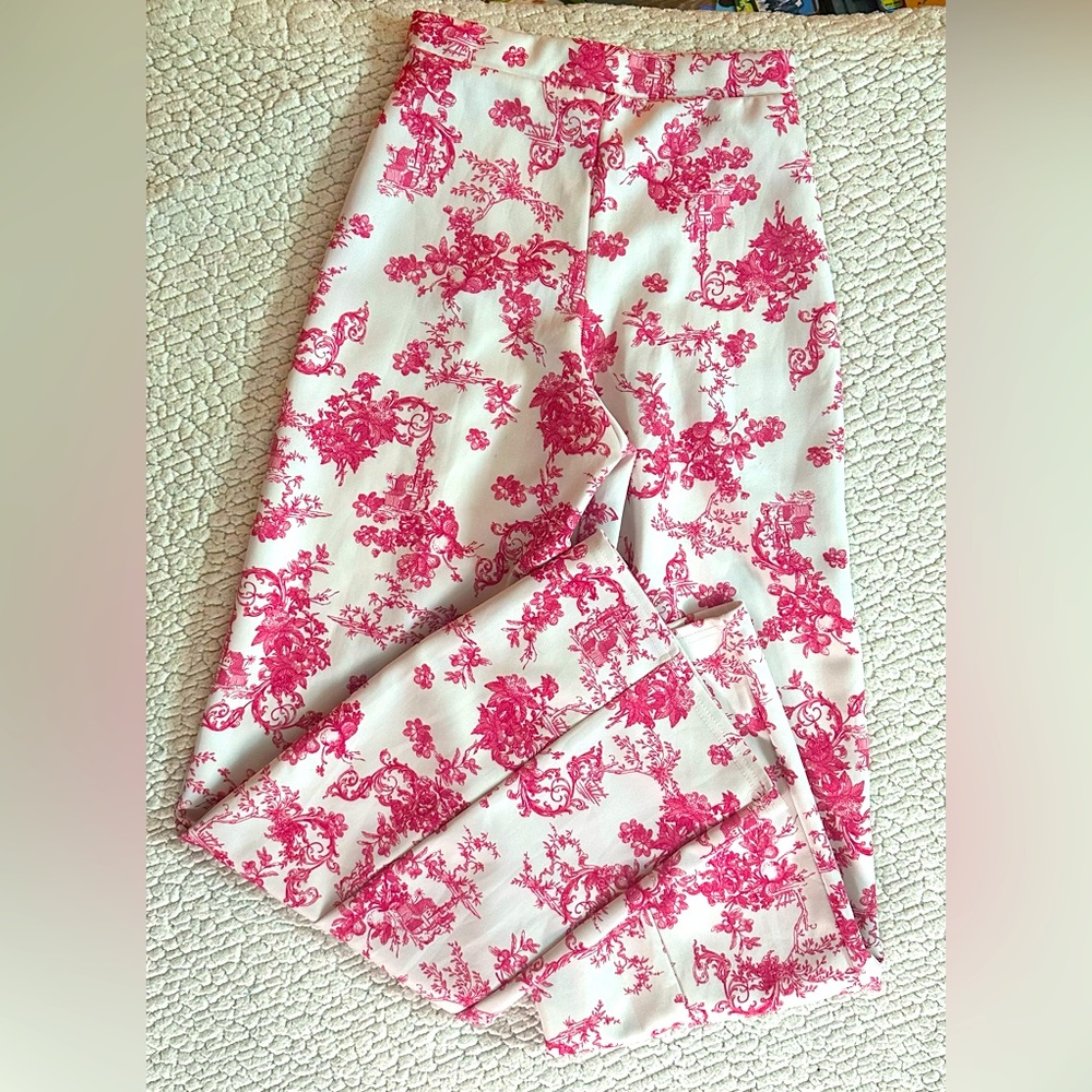 Pink Floral Wide Leg Pants